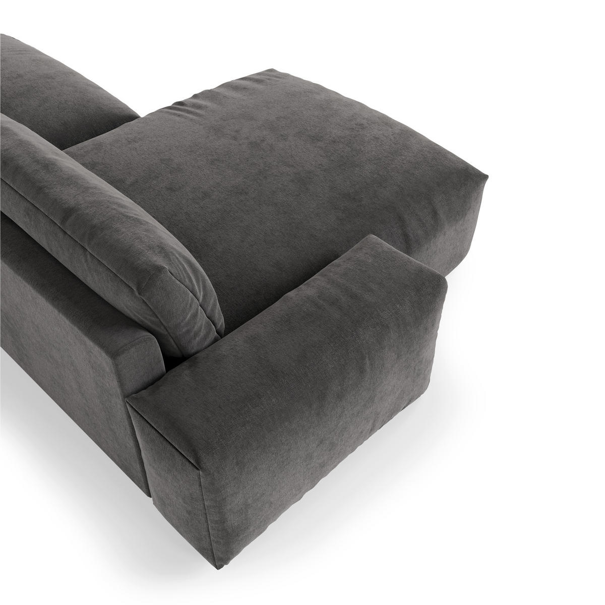 ECKSOFA LINKS Samt Graphitgrau 310cm - Graphitfarben/Grau, Textil (174/310cm) - Sia Home