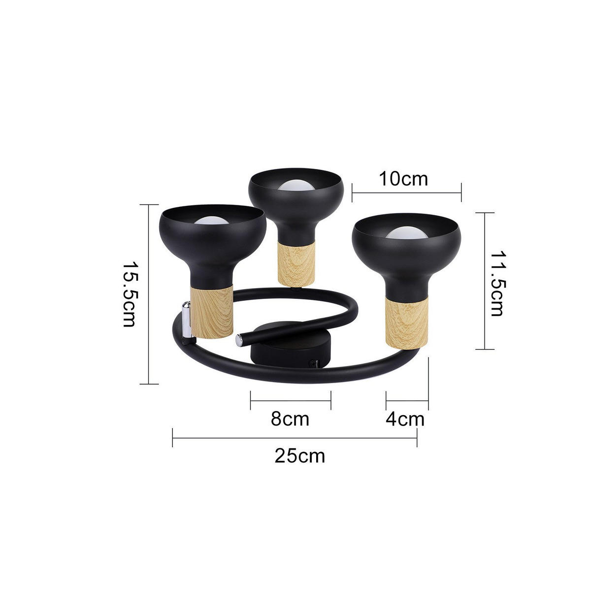 DECKENLEUCHTE Levalley 25/25/15.5cm - Schwarz, Metall (25/25/15.5cm) - Nettlife