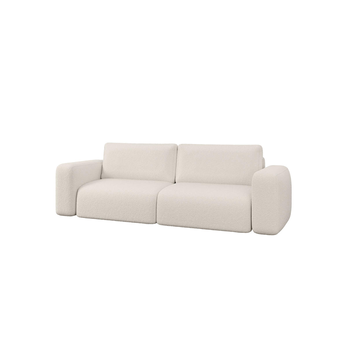 SOFA TALW mit Schlaffunktion, Weiß - Weiß, Textil (255/85/105cm) - Fedve