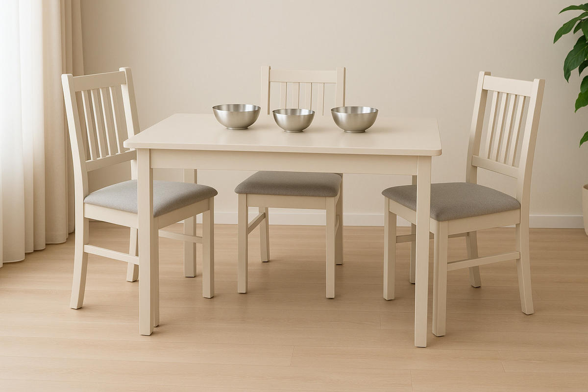 STUHL Bos 1 (6er Set) - Beige/Cappuccino, Holz (43/94/40cm) - Leaf Design