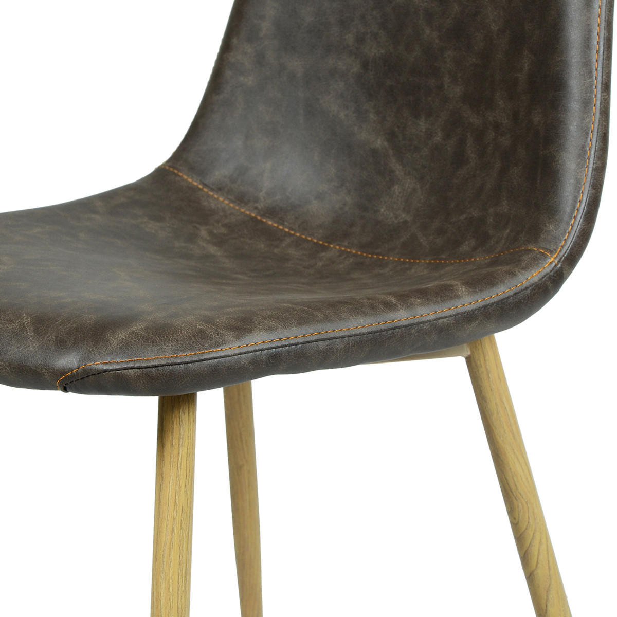 STUHL-SET 4 Stück in Eisen Vintage - Dunkelbraun/Schwarz, Holzwerkstoff/Textil (46/86/47cm) - Urban Meuble