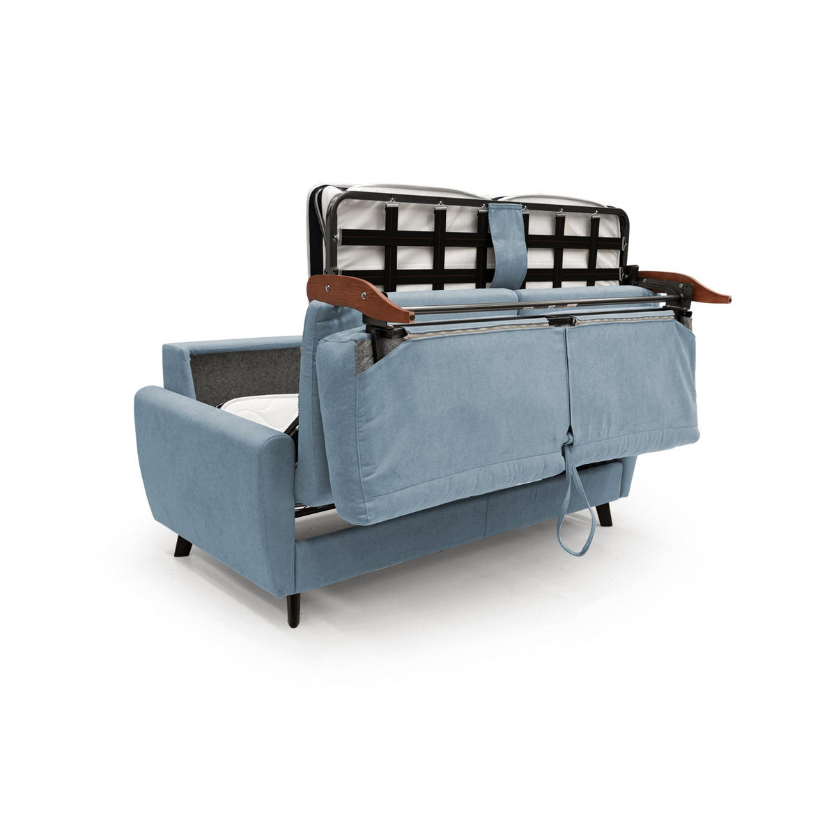 SCHLAFSOFA Callisto - Hellblau, Textil (208/97/96cm) - Divani.store