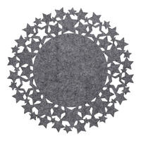 DEKORATIVES TISCHSET Stille - Grau, Textil (38cm) - home&you