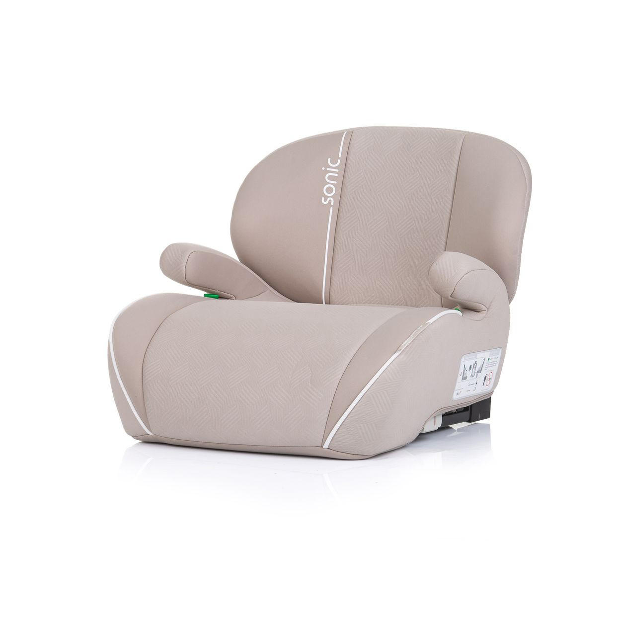 SITZERHÖHUNG Sonic beige Isofix, i-Size, 125-150 cm, Armlehne - Beige, Kunststoff (44/38/49cm) - Chipolino