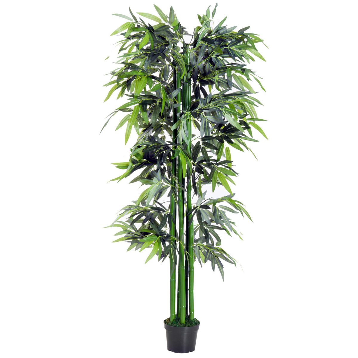 KUNSTPFLANZE, Künstliche Bambuspflanze 180 cm im Topf, für drinnen & draußen, Grün - Multicolor, Kunststoff (180cm) - FORIOUS