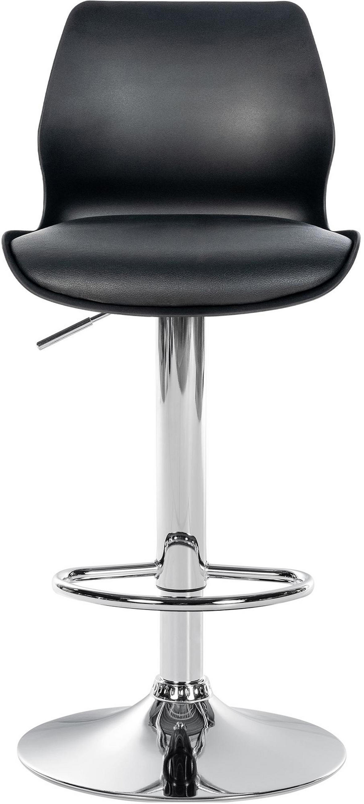 BARHOCKER Gilian Kunststoff schwarz - Chromfarben/Schwarz, Kunststoff/Metall (39/102/42cm) - TPFLiving