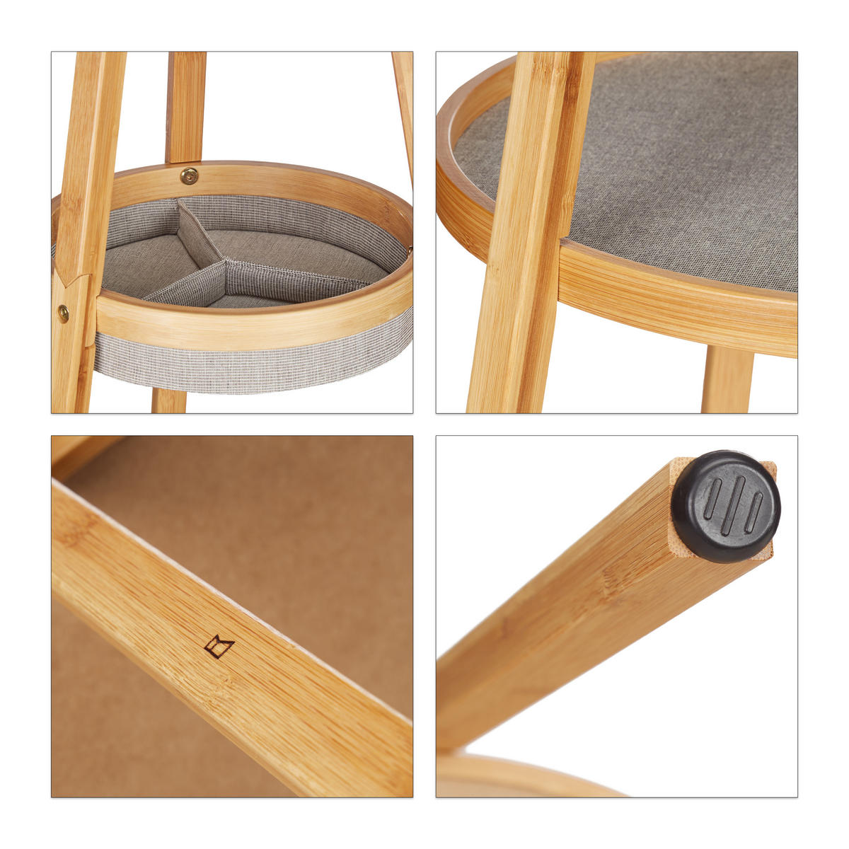 GARDEROBE - Hellbraun, Holz/Textil (50/171/50cm) - Relaxdays