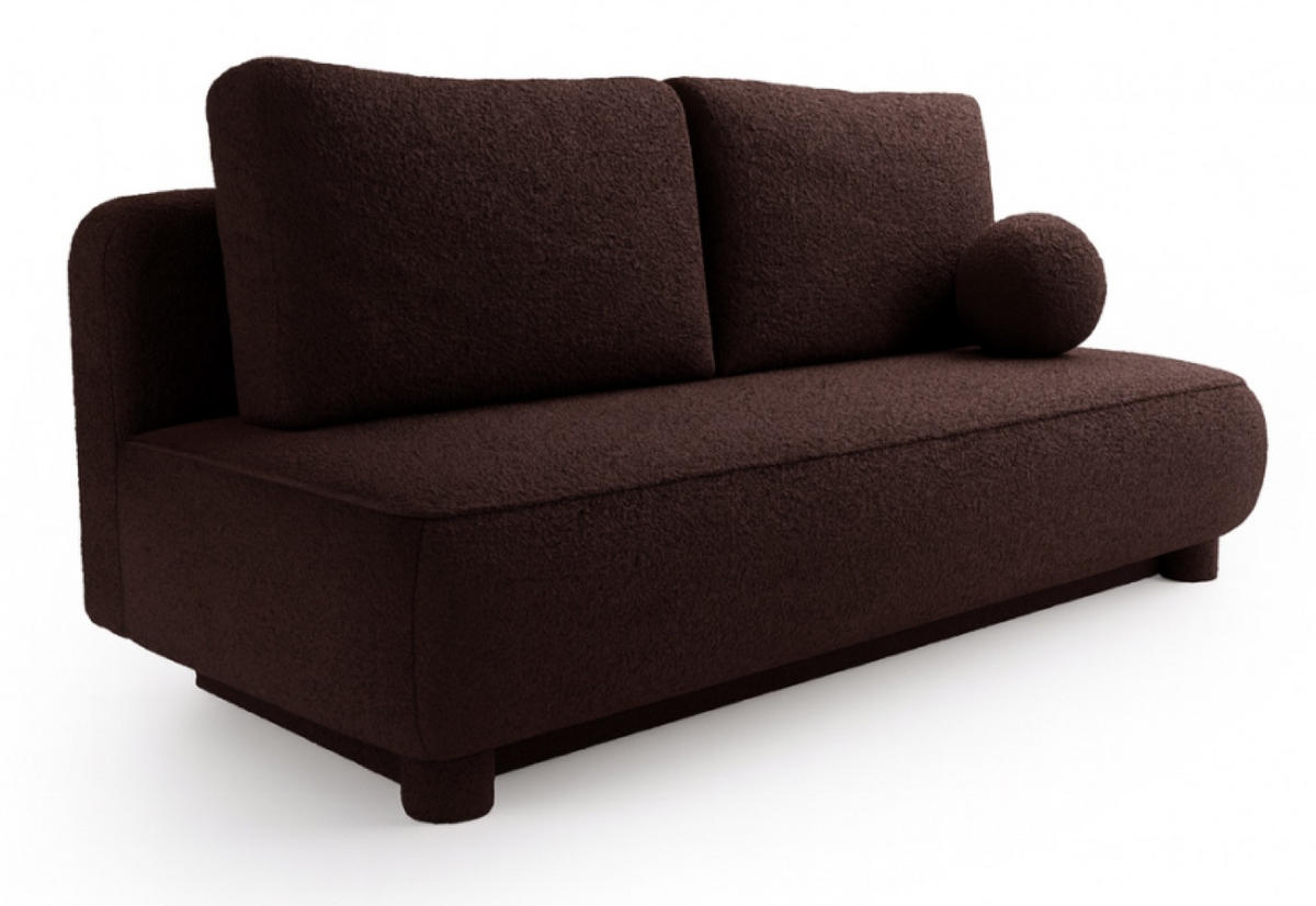 SOFA Pflaumenbraun MAJA Mit Schlaffunktion Bouclé Ausziehbar - Braun, Textil (209/96/96cm) - Sepro Meble