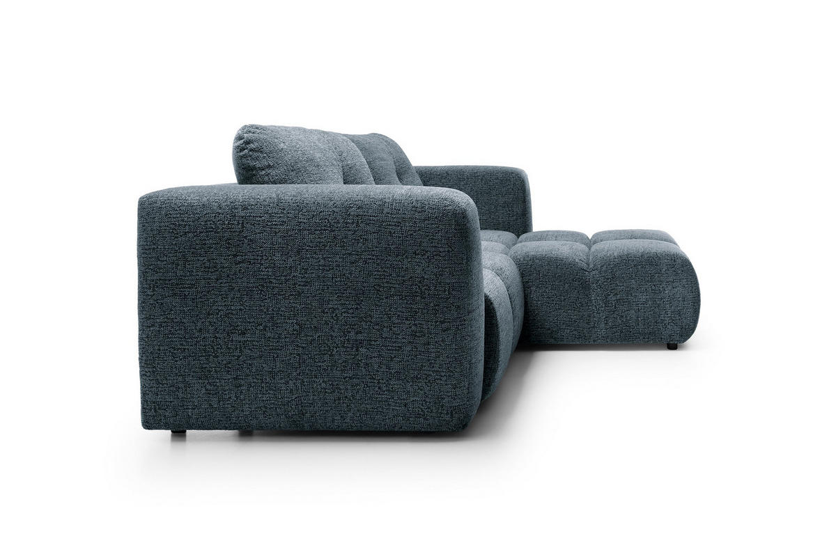 ECKSOFA ARTE 01 Dunkelblau Chenille mit Schlaffunktion - Dunkelblau, Holz (245/177cm) - MASSENO