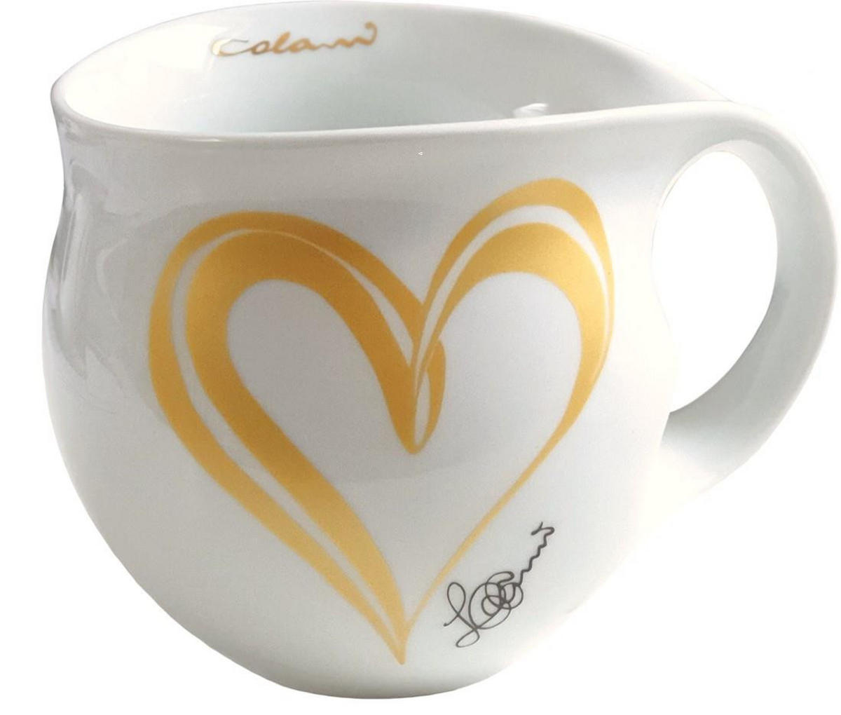 KAFFEEBECHER XXL Heart gold - Multicolor, Keramik (0.28L) - Luigi Colani Porzellan