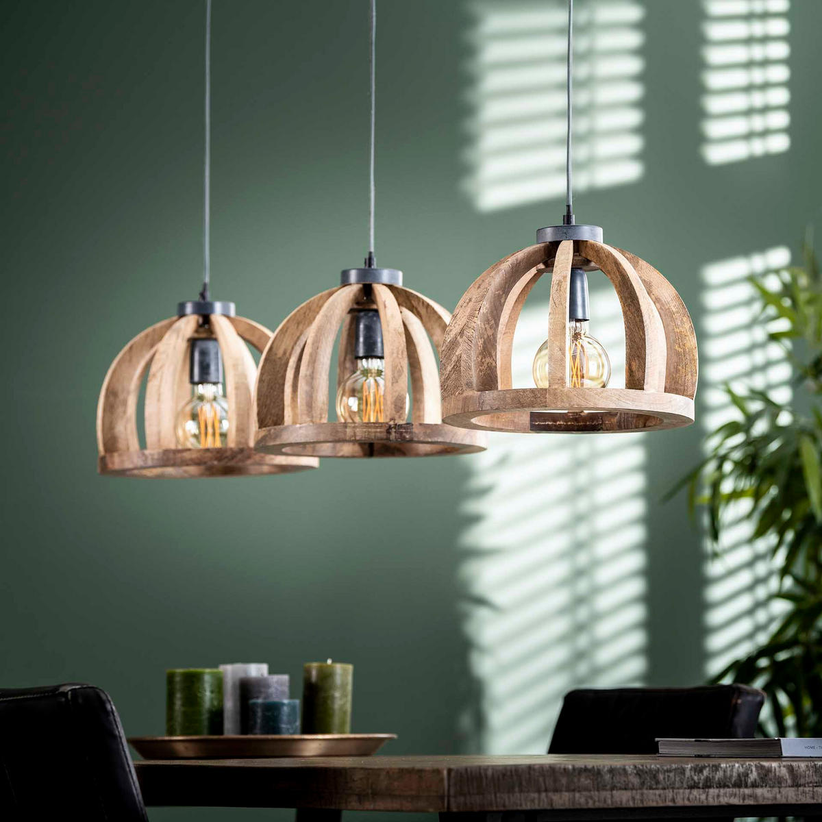 HÄNGELEUCHTE Mango Braun 120/30/150 cm - Braun, Holz (120/30/150cm) - Hoyz Collection