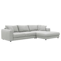 ECKSOFA mit Longchair - Schwarz/Grau, Kunststoff/Textil (286/183cm) - home24