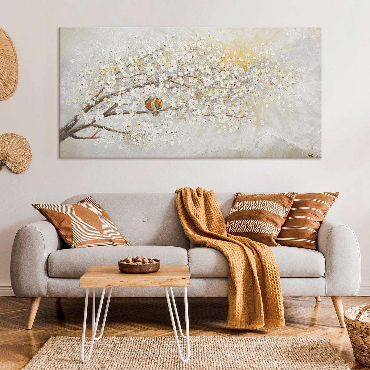 GEMÄLDE Sonnenaufgang auf Keilrahmen 200x100 cm - Grau, Holz (200/100cm) - YS-art gallery