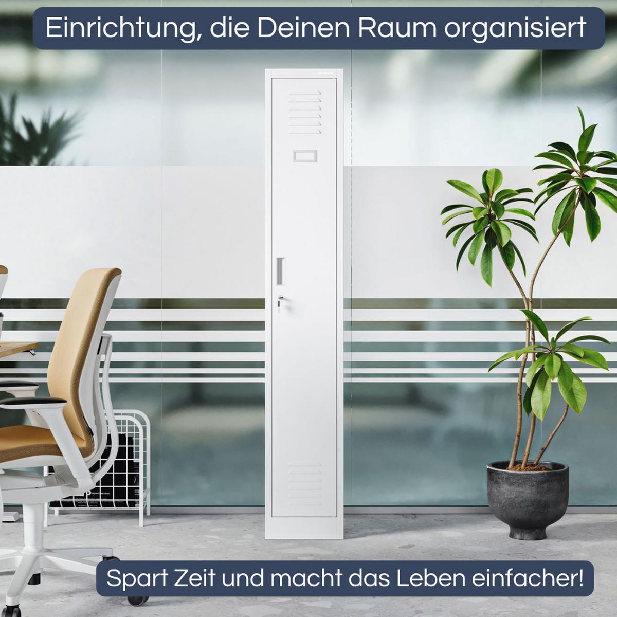 UMKLEIDESCHRANK Spind WIEN 1 Abteil 180x30x50cm Weiß - Weiß, Metall (30/180/50cm) - DELUKE