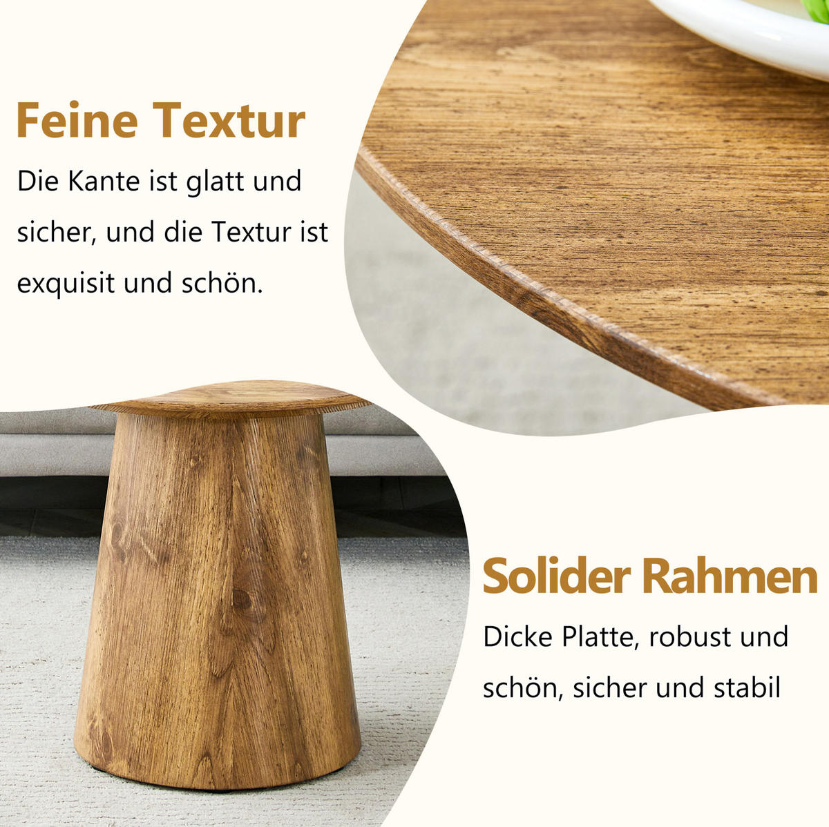 BEISTELLTISCH 50/50/48 cm vielseitig einsetzbar mit Holzoptik und robuster MDF-Platte, Holzfarben - Naturfarben, Holzwerkstoff (50/50/48cm) - Redom