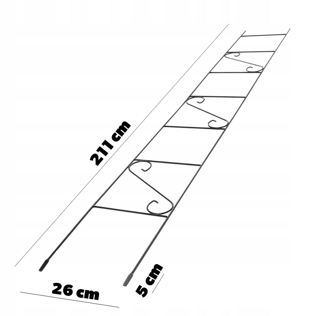 BLUMENGITTER, 26 x 211 cm, Schwarz - Schwarz, Metall (26/211cm) - KADAX