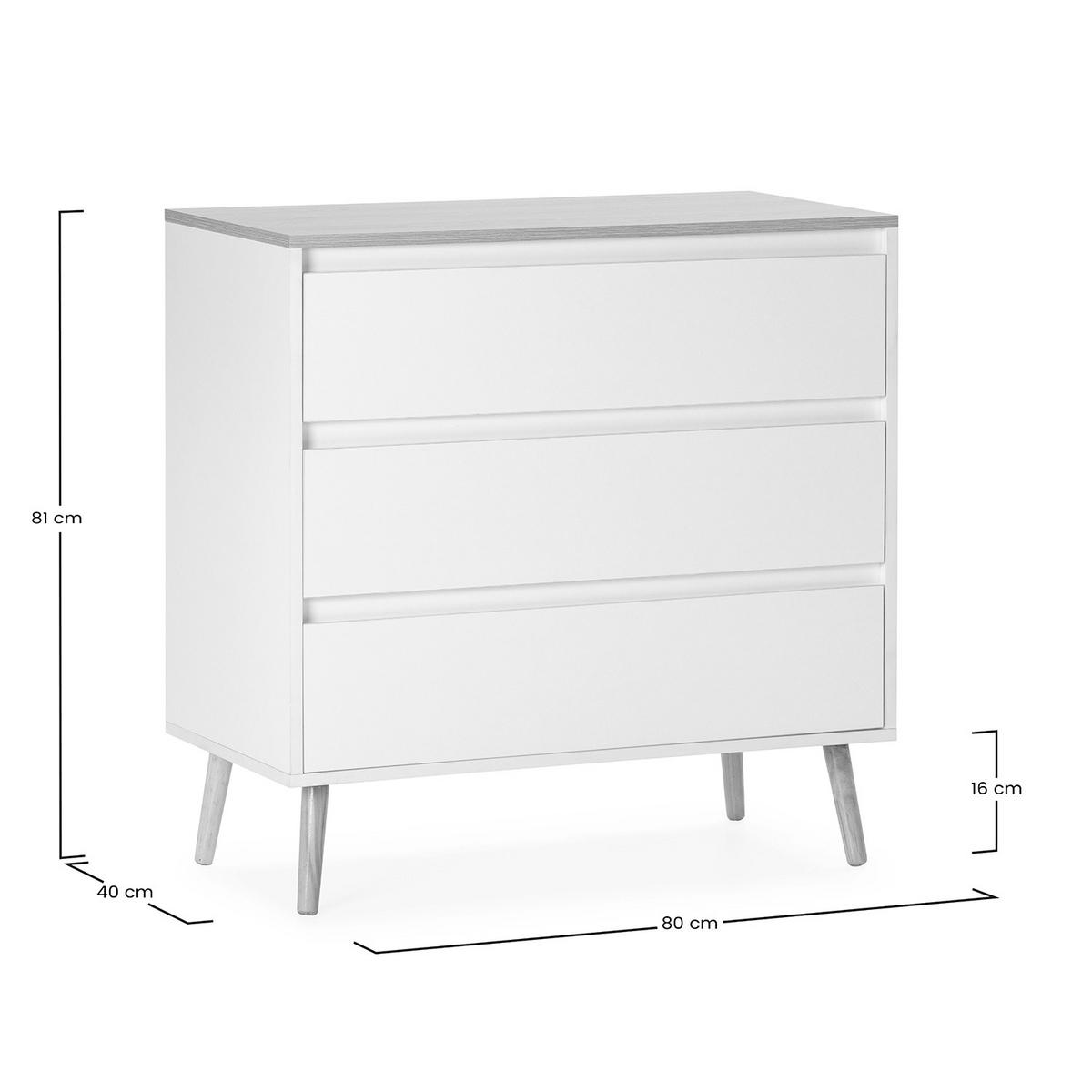 KOMMODE 80/80/40 Desi Weiß - Weiß, Holzwerkstoff (80/80/40cm) - VS Venta-stock