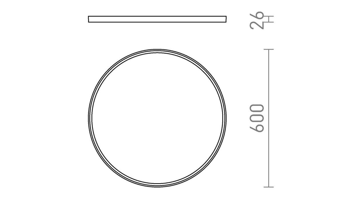 AUFBAULEUCHTE LANA 60 Dekor Buche/Kunststoff 50 W - Buchefarben, Holz (60/60/2.5cm)