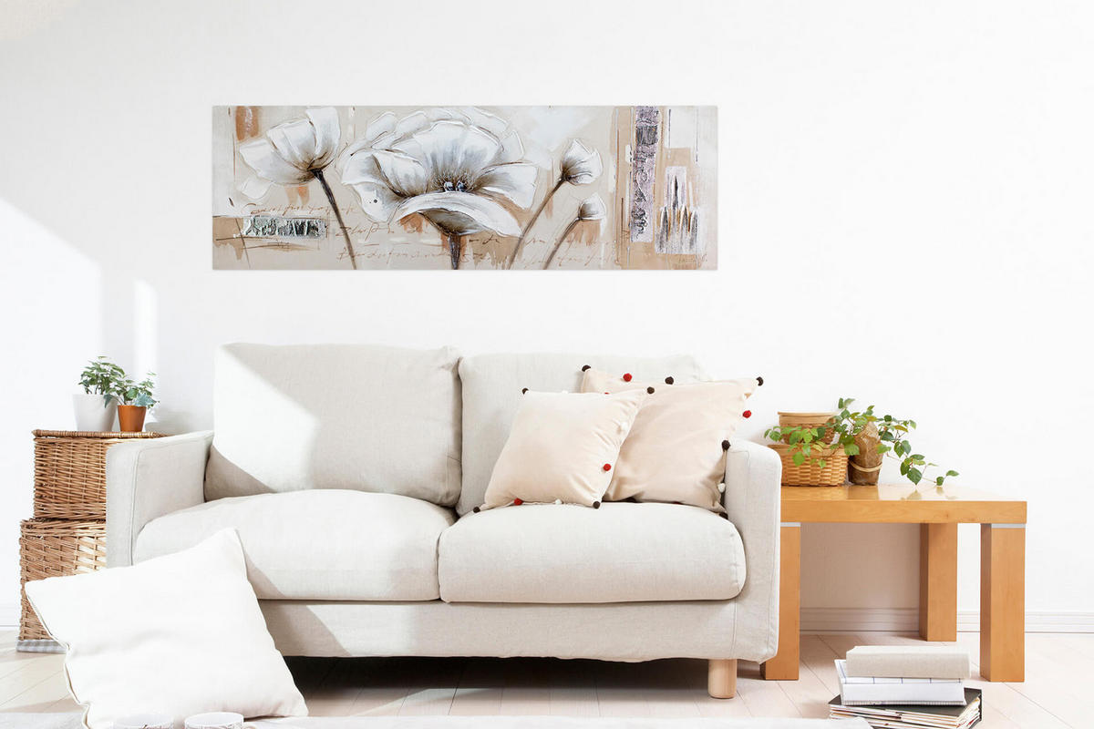 ÖLGEMÄLDE 150/50 cm - Beige, Holz/Textil (150/50cm) - KUNSTLOFT