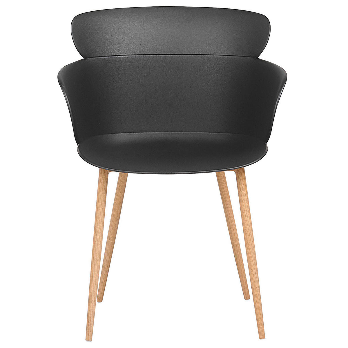 STUHL 2er-Set Kunststoff Schwarz Sumkley - Schwarz, Kunststoff/Metall (61/82/54cm) - Beliani