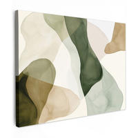 LEINWANDBILD Japandi - Abstrakt - Grün Wandbilder 80x60 cm - Salbeigrün, Textil (80/60cm) - MuchoWow