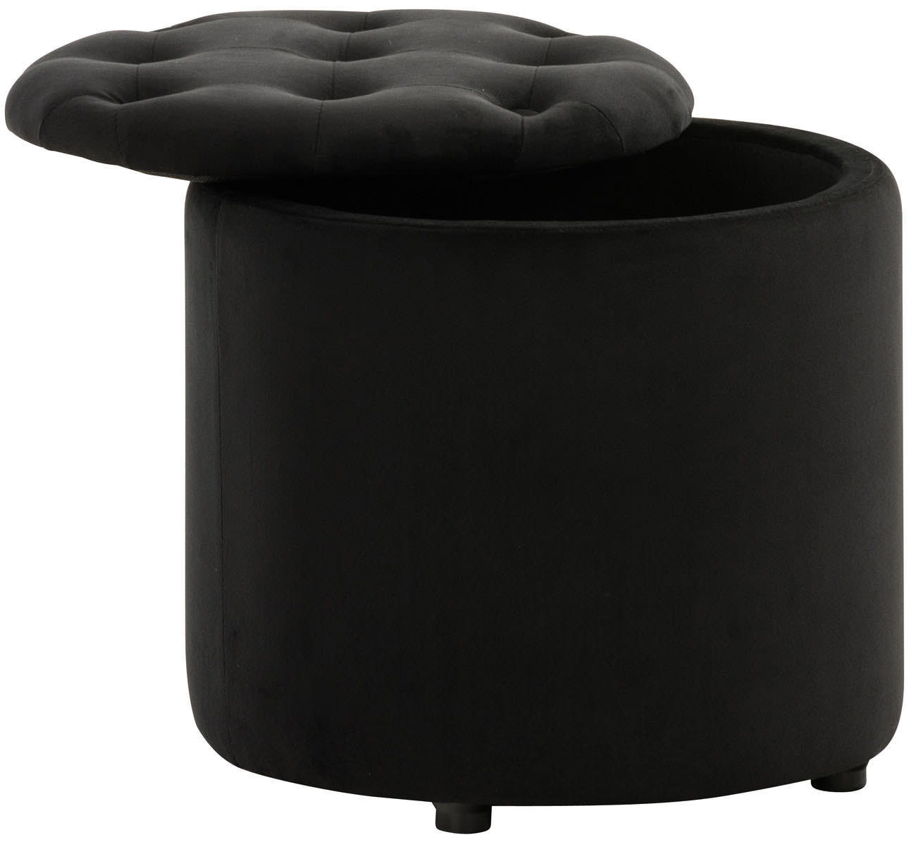 SITZWÜRFEL Samt Schwarz - Schwarz, Kunststoff/Textil (44/42/44cm) - CLP