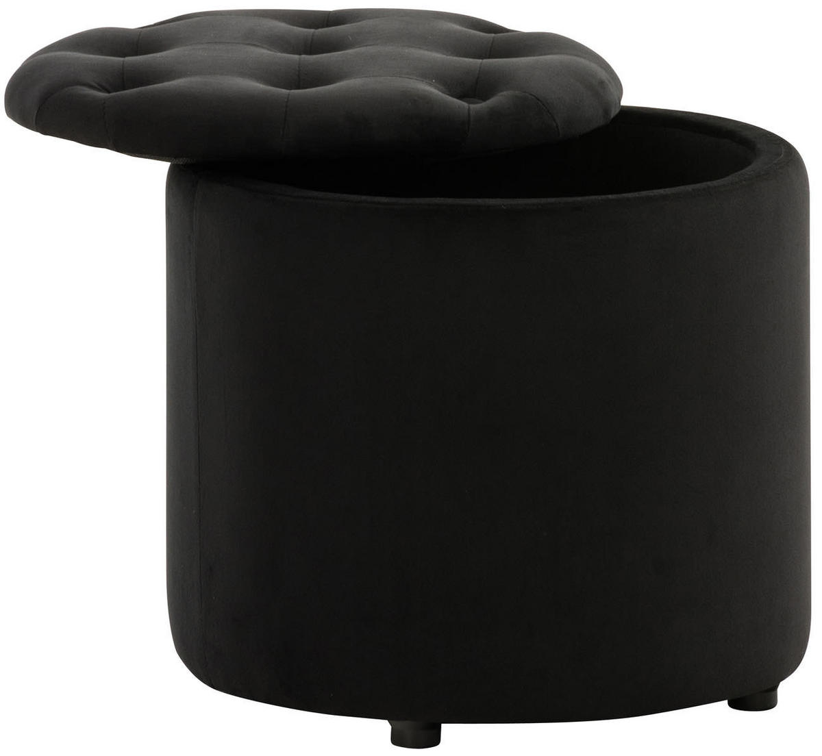 SITZWÜRFEL Samt Schwarz - Schwarz, Kunststoff/Textil (44/42/44cm) - CLP
