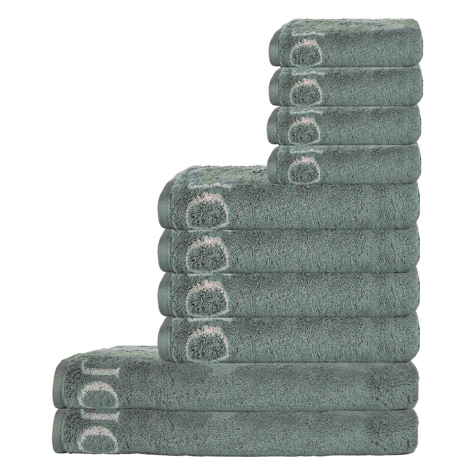 HANDTUCH Unisex Classic Grün Baumwolle 10er Pack - Pinienfarben, Textil (200/135cm) - Joop!