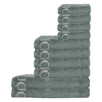 HANDTUCH Unisex Classic Grün Baumwolle 10er Pack - Pinienfarben, Textil (200/135cm) - Joop!