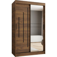 ŠATNÍ skříň s posuvnými dveřmi 200/120/62 2dveřová - černá/hnědá, dřevo/plast (120/200/62cm)