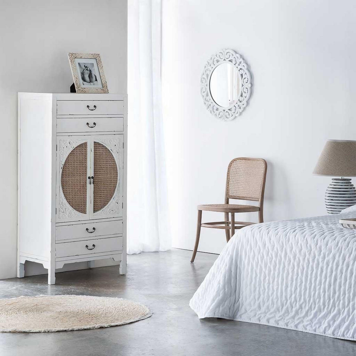 STUHL aus Holz und Gitter, braun, 44x40x48cm - Braun, Naturmaterialien (44/83/40cm) - Wanderlust