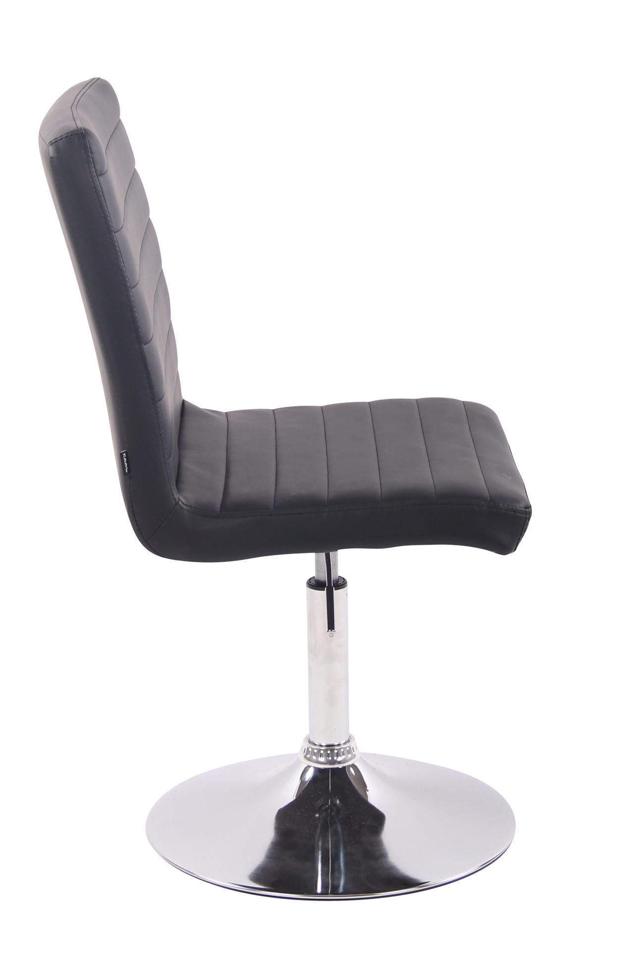 DREHSTUHL Lederlook schwarz - Chromfarben/Schwarz, Textil/Metall (44/81/60cm) - CLP