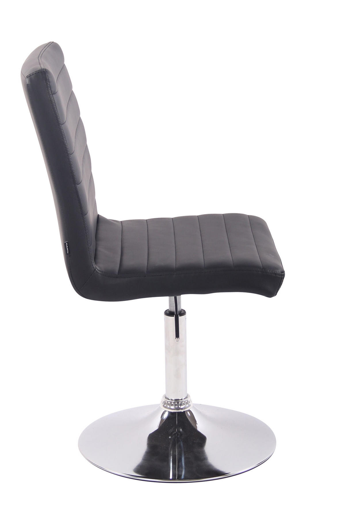 DREHSTUHL Lederlook schwarz - Chromfarben/Schwarz, Textil/Metall (44/81/60cm) - CLP