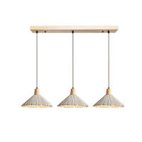 PENDELLEUCHTEN Beton & Holz, Wabi Sabi 3ER SET 70CM - Gelb, Naturmaterialien (170/70/30cm) - Weltevree