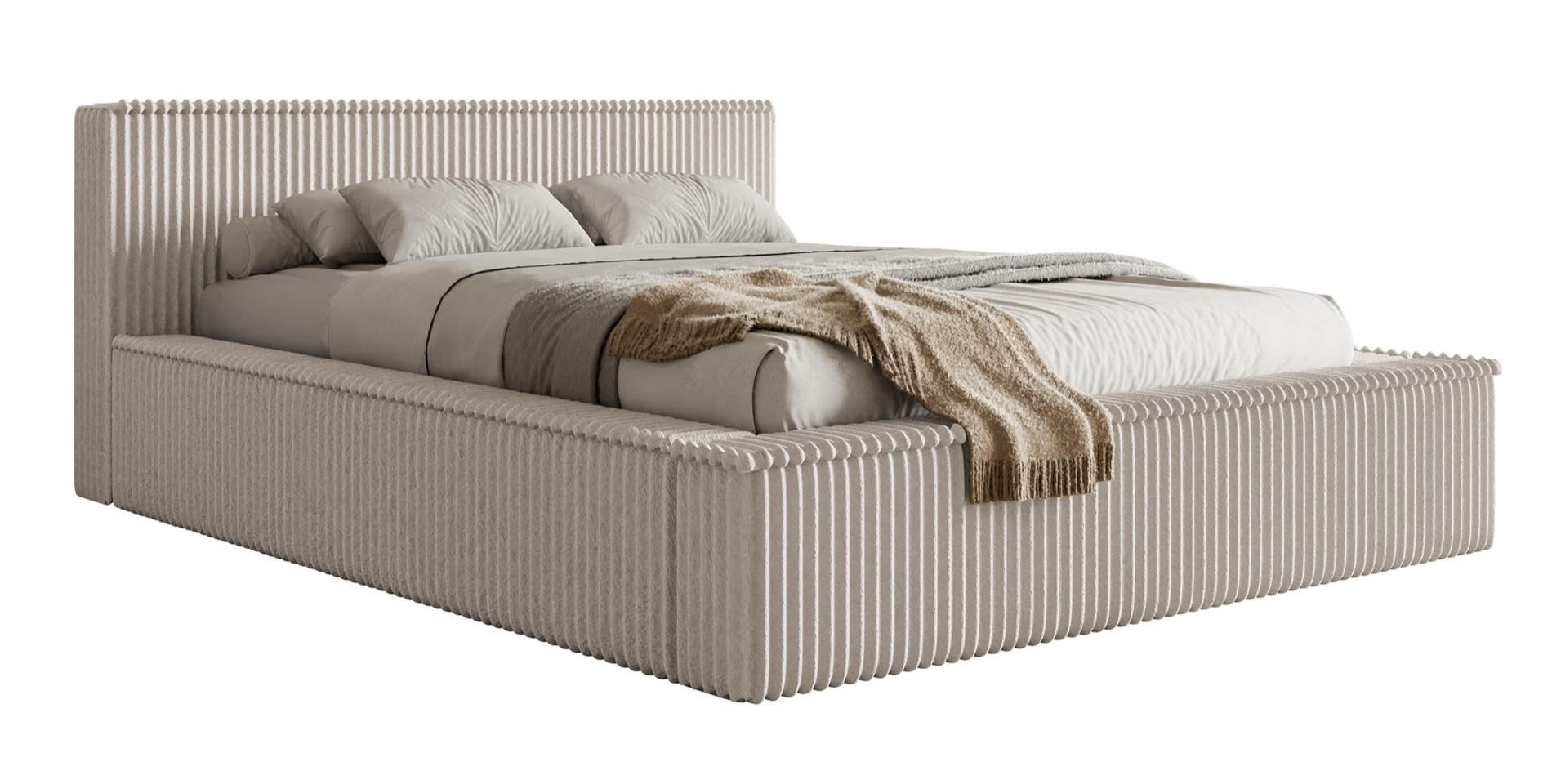 POLSTERBETT AFFOLIO Greige 160x200 cm - Taupe/Schwarz, Kunststoff/Textil (160/200cm) - Selsey