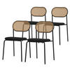 ESSZIMMERSTÜHLE 4ER-SET Schwarz Rattan - Schwarz, Metall (47/80.5/46cm) - ML-DESIGN