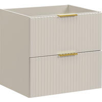 WASCHBECKENUNTERSCHRANK Niva hängend mit Rillenfronten in Matt Kaschmir, 60/57/46 cm - Kaschmir/Beige, Holzwerkstoff/Kunststoff (60/57/46cm) - WFL GROUP