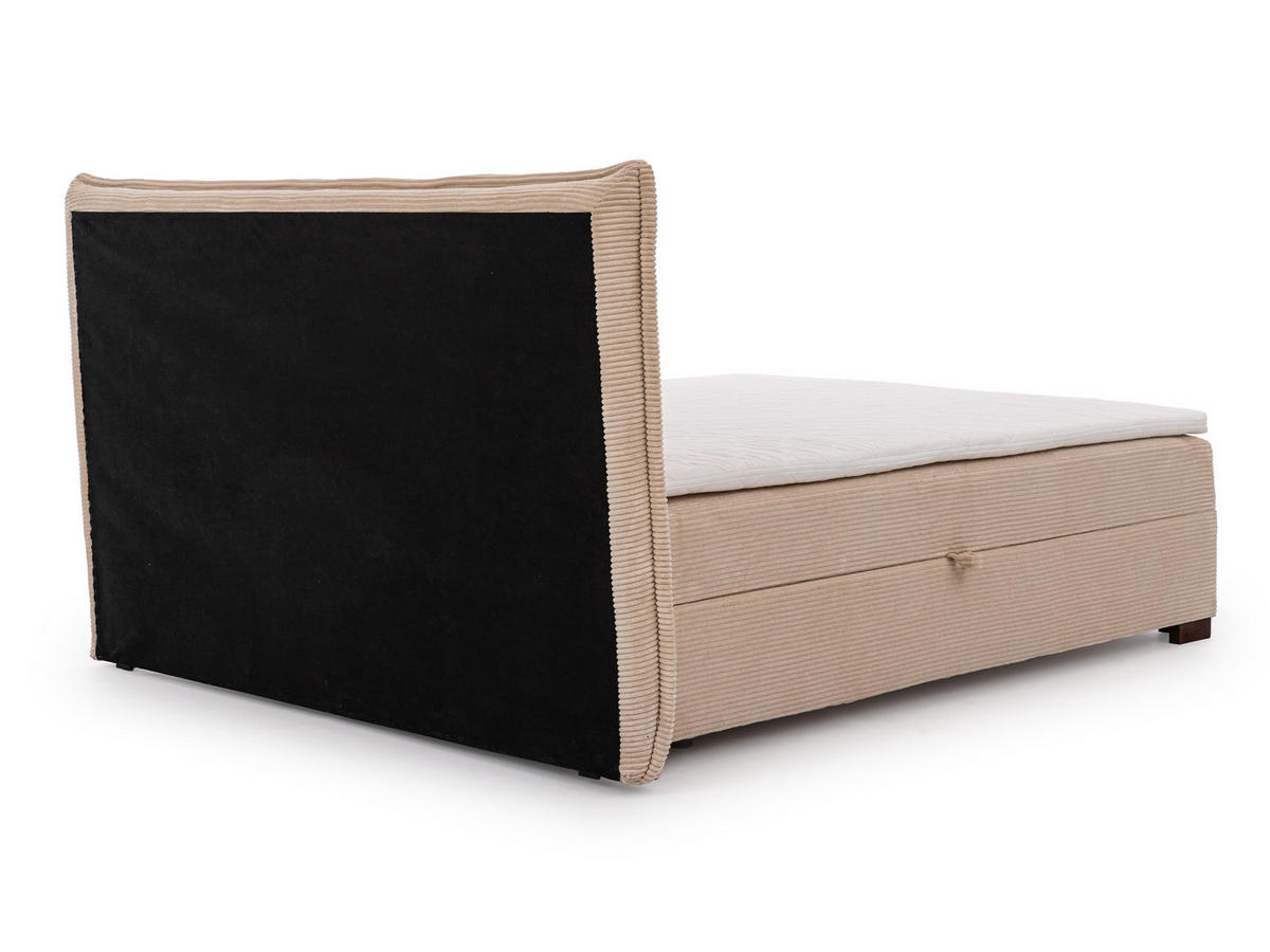 BOXBETT Lovetti II, Cord, H3 - Beige/Dunkelbraun, Holz/Kunststoff (200/160cm) - S-Style Möbel