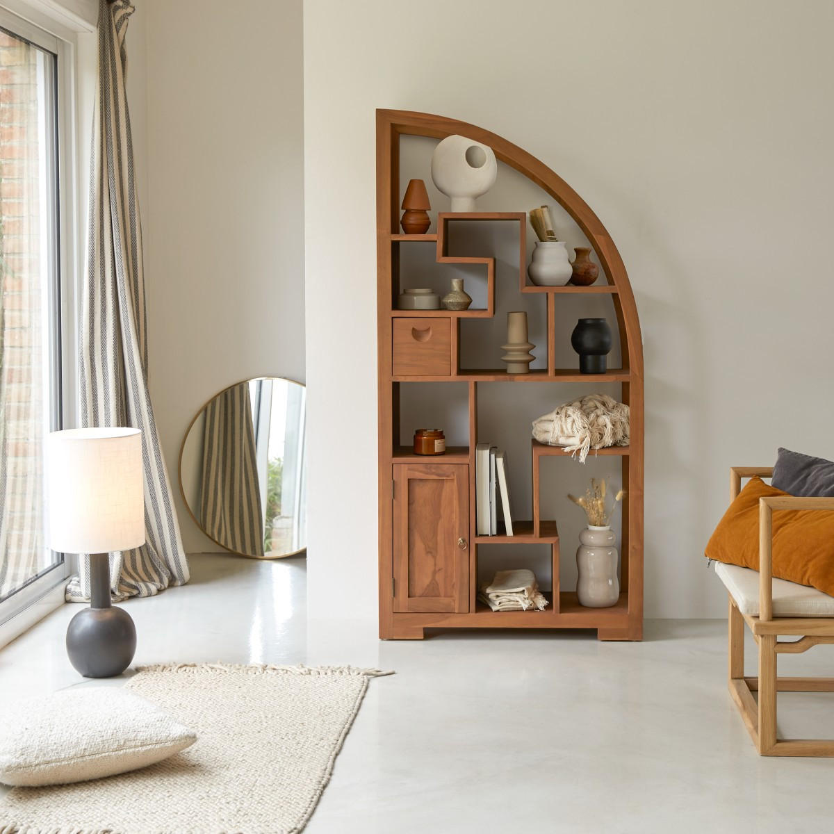 BÜCHERREGAL Alco Tipo Natur aus Teak - Naturfarben, Holz (90/180/40cm) - Tikamoon