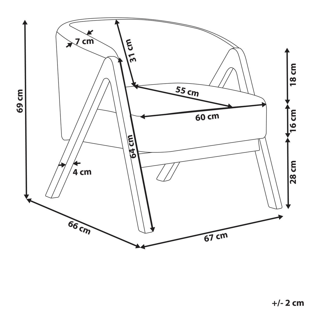 SESSEL Beige Skei - Beige/Braun, Textil (67/69/66cm) - Beliani