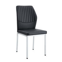 ESSZIMMERSTUHL 4er-Set Höhe 93 cm PU-Leder Schwarz/Silber - Silberfarben, Metall (42.6/93/43cm) - Meubliv