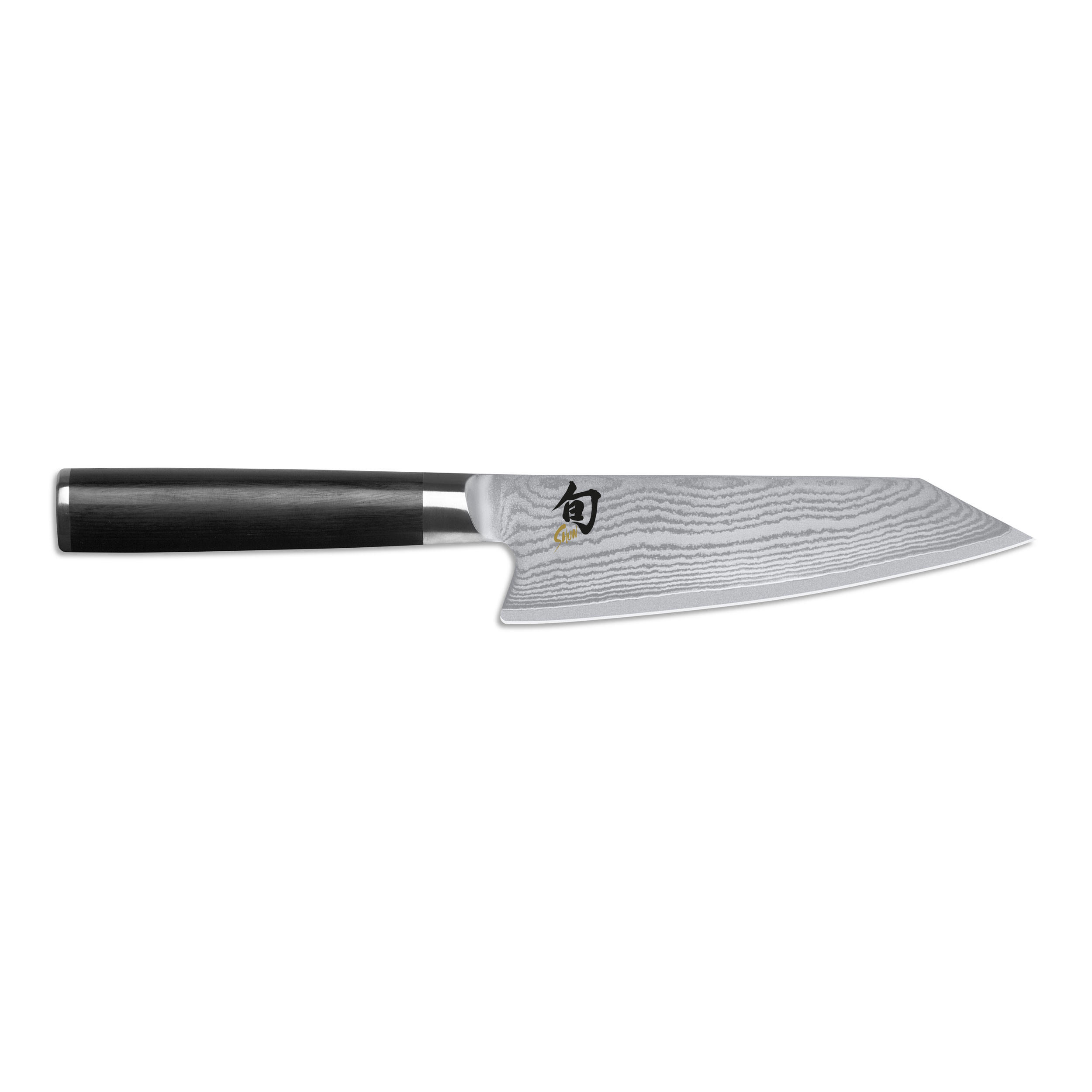 KOCHMESSER Shun Classic Kiritsuke, Damaszenerstahl, Pakkaholz, Klingenlänge 15 cm - Schwarz, Metall (33cm) - Kai Messer
