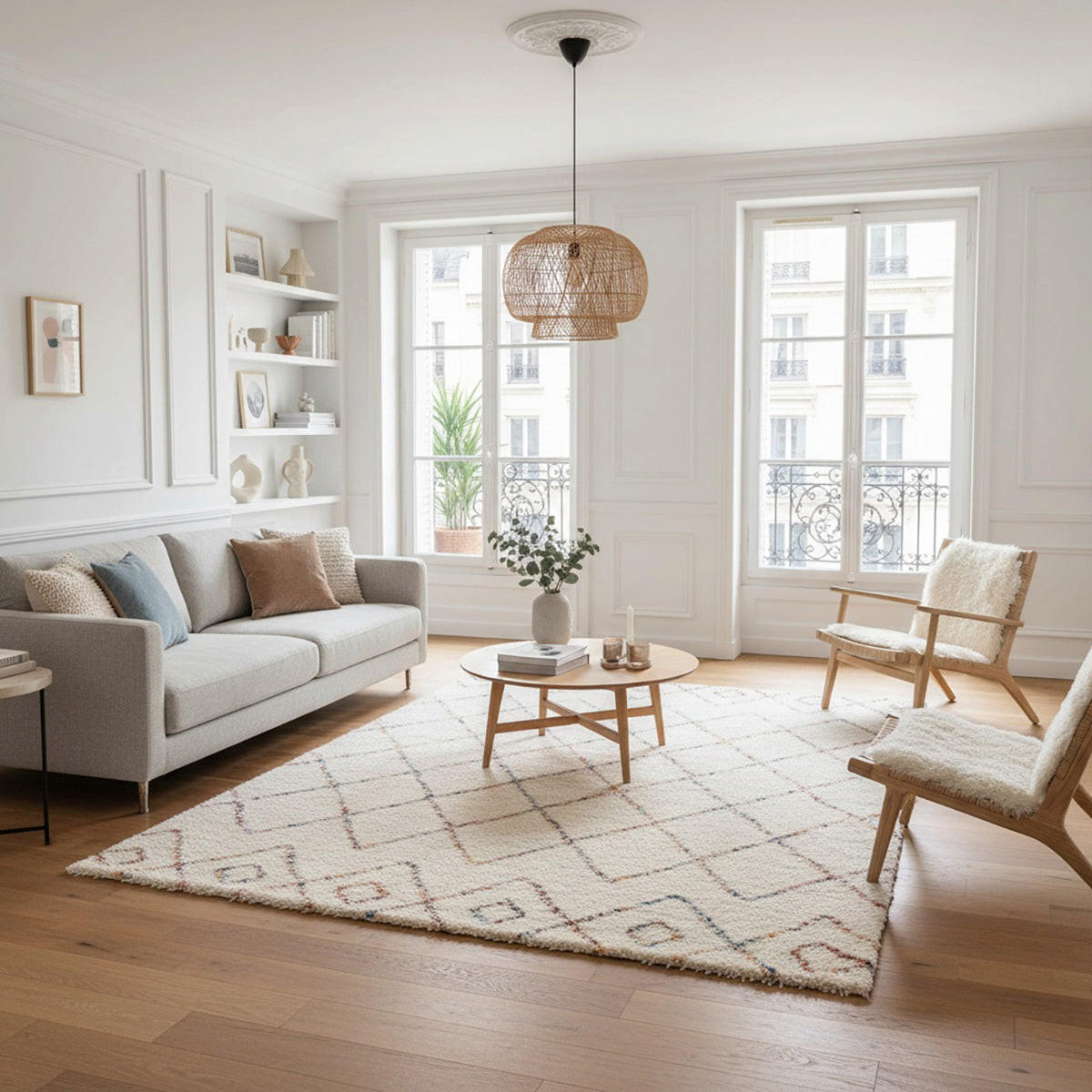 TEPPICH Shaggy weich voluminös beige - Beige, Textil (120/170cm) - AFK Living