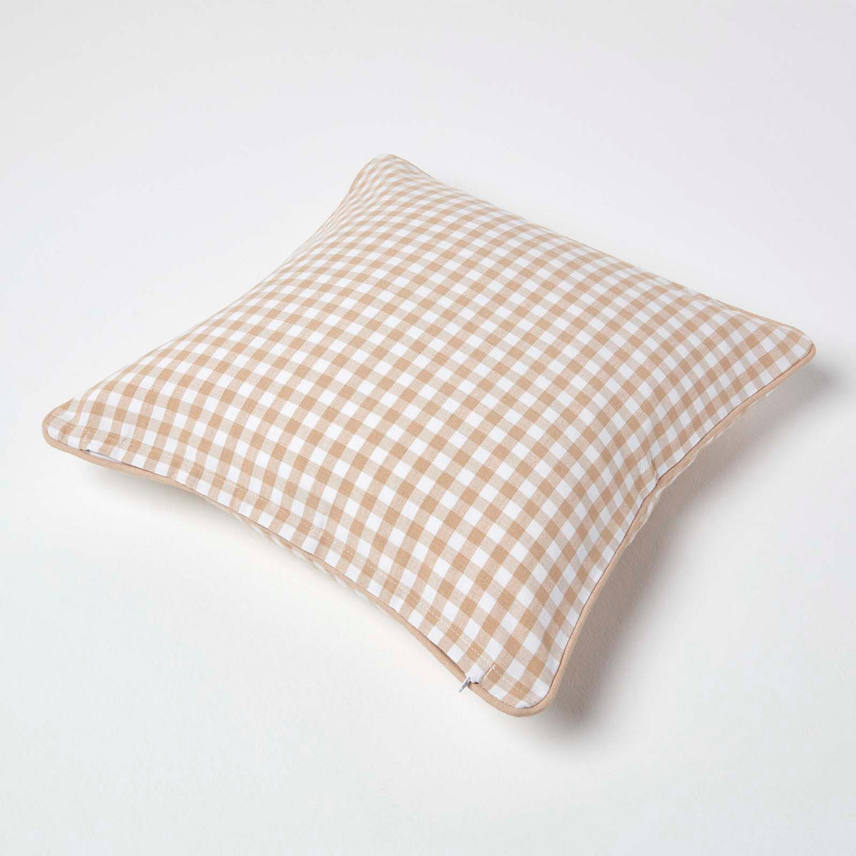 KISSENHÜLLE Vichy-Karo 45/45 cm, 100% Baumwolle - Beige, Textil (45/45cm) - Homescapes