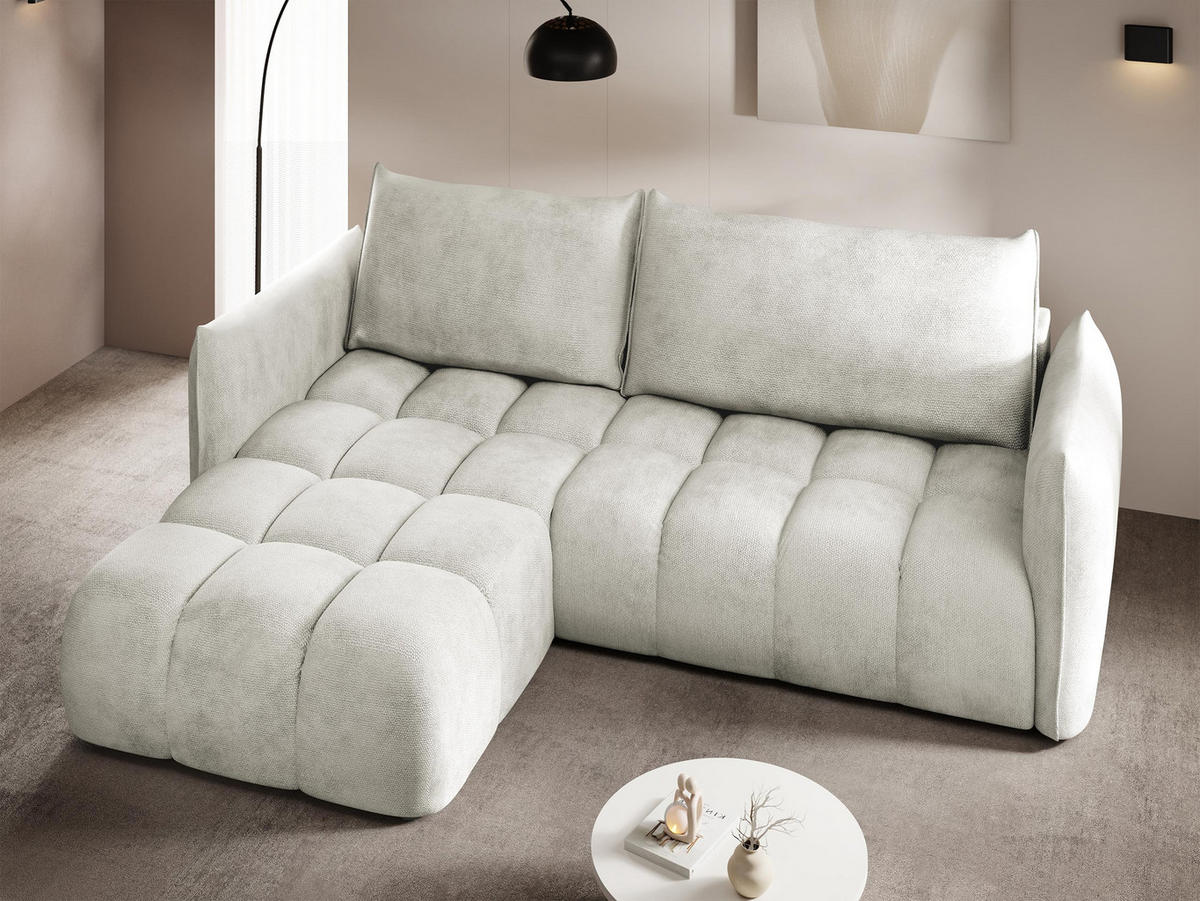 ECKSOFA Marsala, Seite: Links - Beige/Schwarz, Holz/Kunststoff (245/167cm) - MIRJAN24