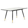 ESSTISCH Weiß ausziehbar 160/80/75 cm - Goldfarben/Schwarz, Holz/Metall (80/120/75cm) - Urban Meuble