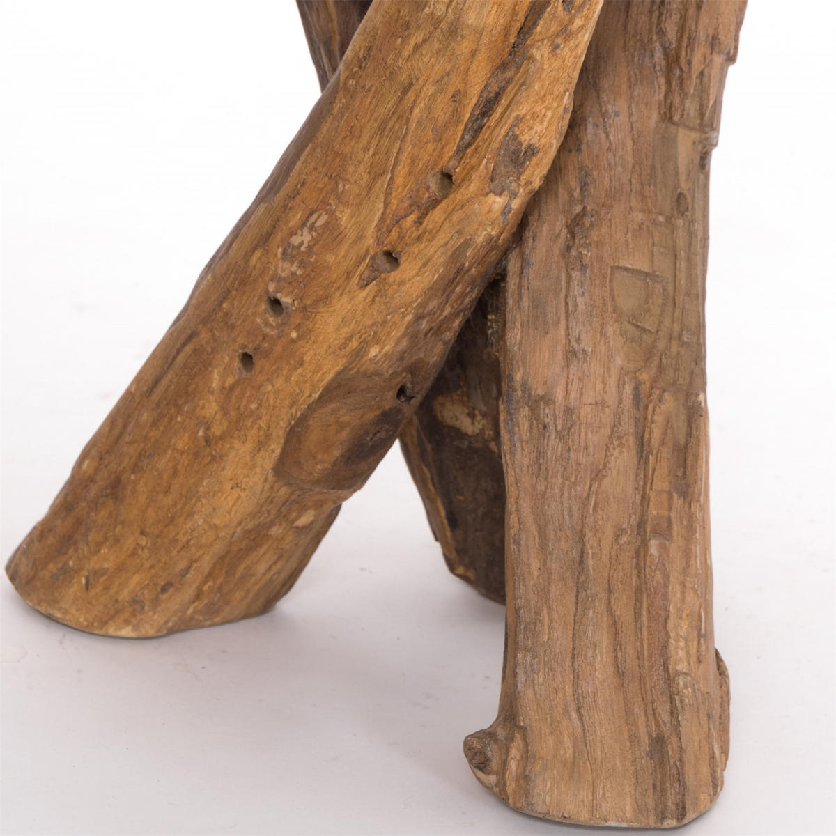BEISTELLTISCH TEAK 40 Recyclingholz massiv naturfarben - Naturfarben, Holz (34/34/41cm) - DESIGN DELIGHTS