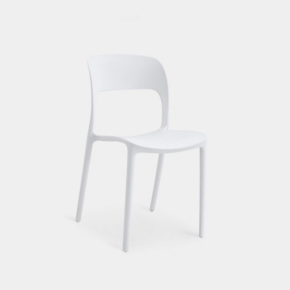 STUHL FÜR DRAUSSEN Klint Weiß 46 cm x 83 cm - Weiß, Kunststoff (46/83/58cm)