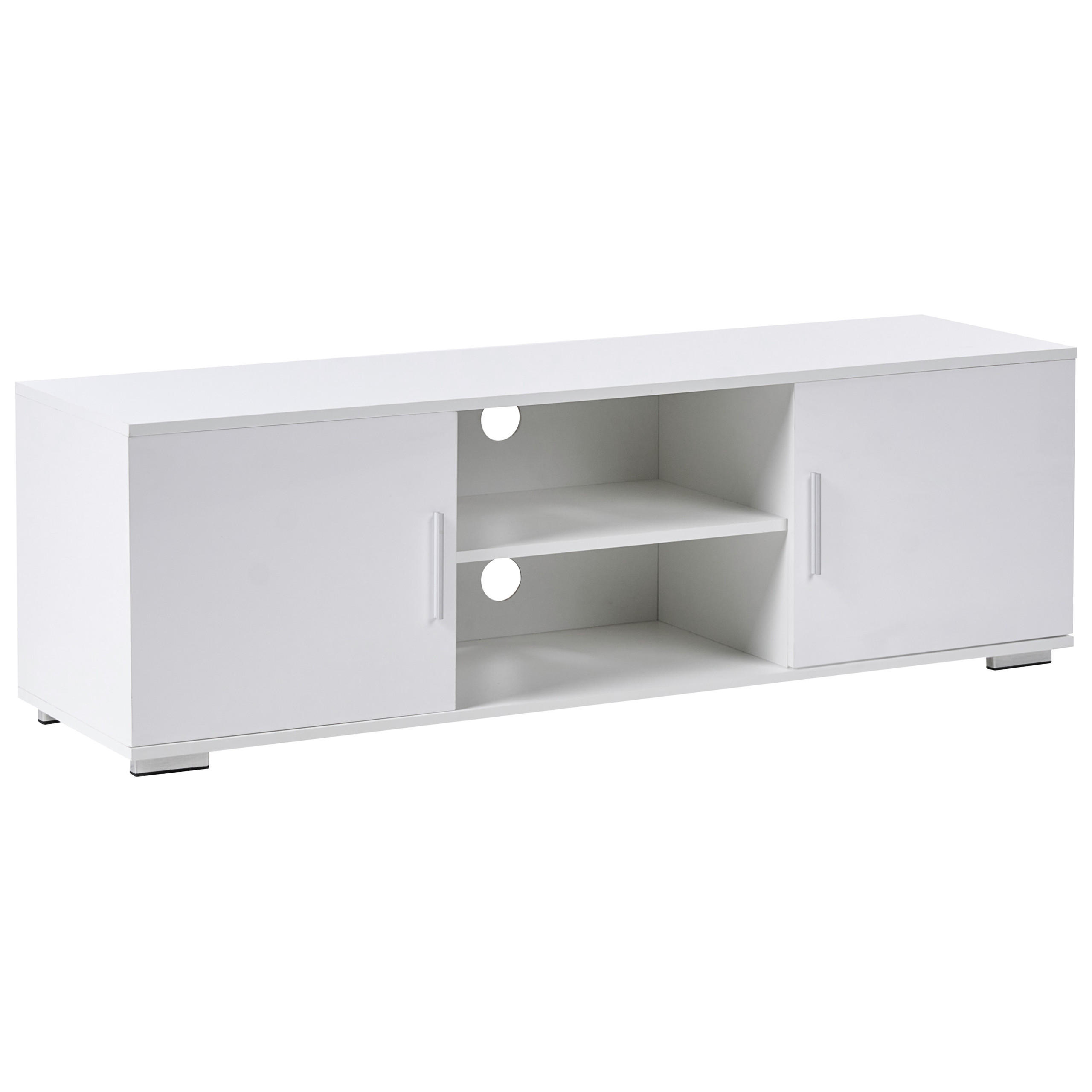 TV-MÖBEL Weiß Chilliwack - Dunkelgrau/Weiß, Holzwerkstoff (140/42/40cm) - Beliani