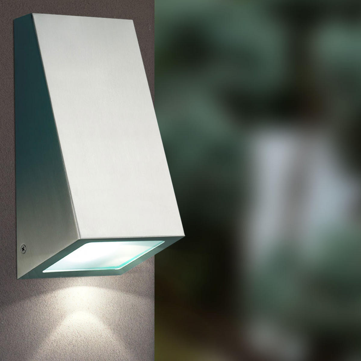 LED AUSSEN-WANDLAMPE Edelstahl Silber - Silberfarben, Glas (7.5/14.5/8.5cm)